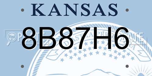 8B87H6 Kansas License Plate