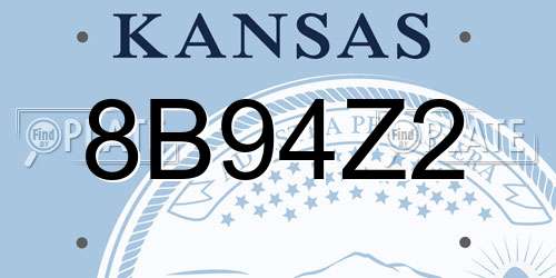 8B94Z2 Kansas License Plate