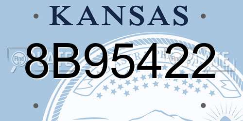 8B95422 Kansas License Plate