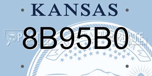 8B95B0 Kansas License Plate