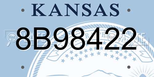 8B98422 Kansas License Plate
