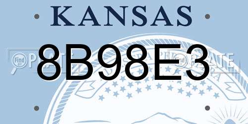 8B98E3 Kansas License Plate