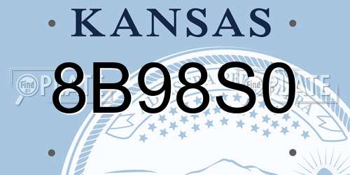 8B98S0 Kansas License Plate