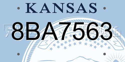 8BA7563 Kansas License Plate