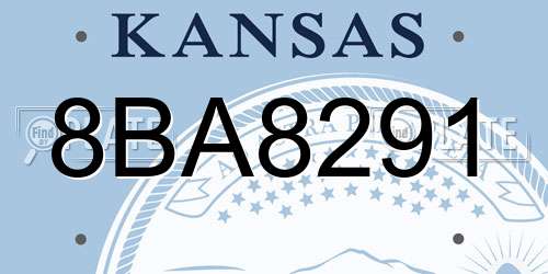 8BA8291 Kansas License Plate