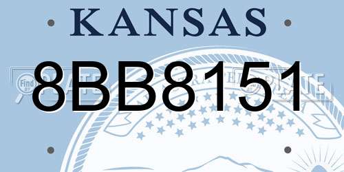 8BB8151 Kansas License Plate