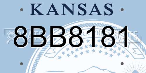 8BB8181 Kansas License Plate