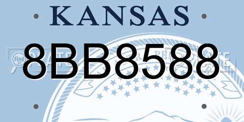 8BB8588 Kansas License Plate