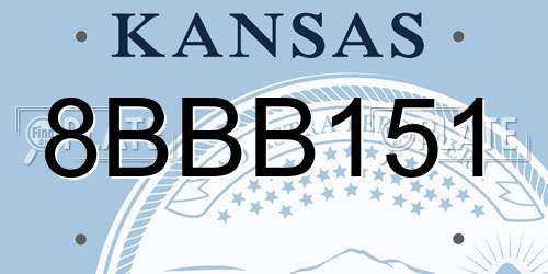 8BBB151 Kansas License Plate