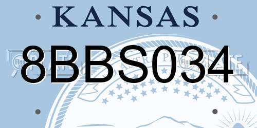 8BBS034 Kansas License Plate