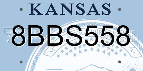 8BBS558 Kansas License Plate