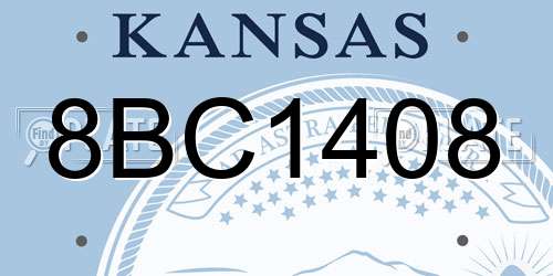 8BC1408 Kansas License Plate