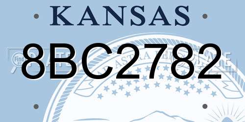 8BC2782 Kansas License Plate