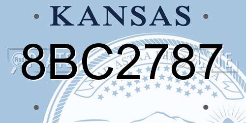8BC2787 Kansas License Plate
