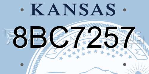 8BC7257 Kansas License Plate