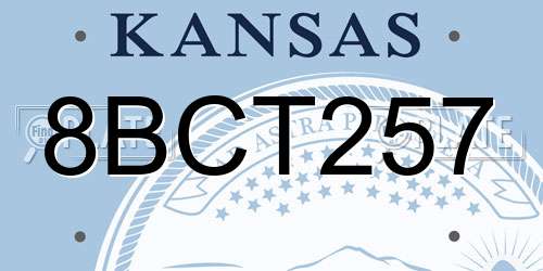 8BCT257 Kansas License Plate