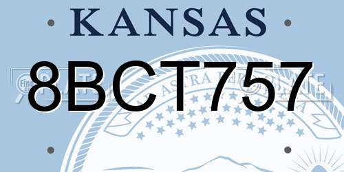 8BCT757 Kansas License Plate