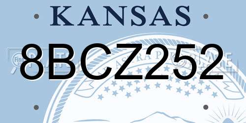 8BCZ252 Kansas License Plate