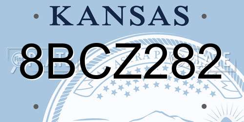 8BCZ282 Kansas License Plate