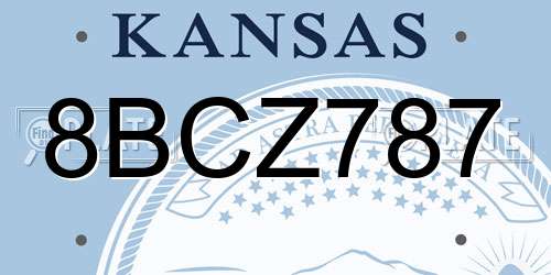 8BCZ787 Kansas License Plate