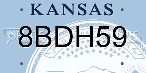 8BDH59 Kansas License Plate