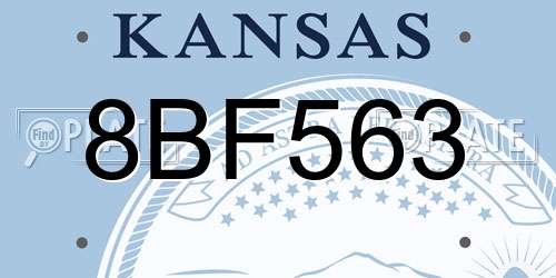 8BF563 Kansas License Plate