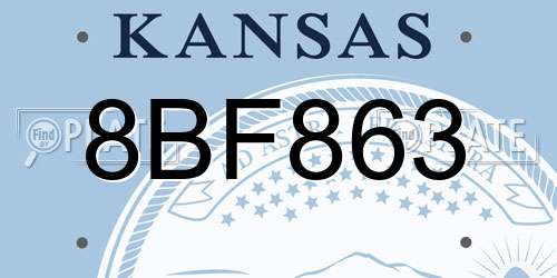 8BF863 Kansas License Plate