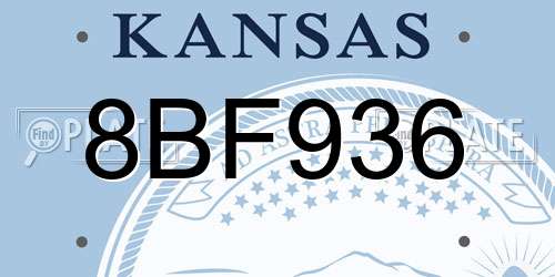 8BF936 Kansas License Plate