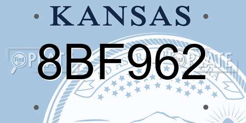 8BF962 Kansas License Plate