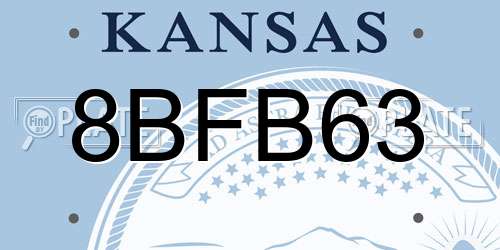 8BFB63 Kansas License Plate