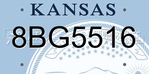 8BG5516 Kansas License Plate