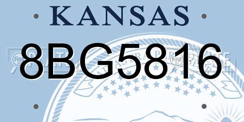 8BG5816 Kansas License Plate