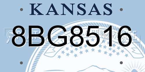 8BG8516 Kansas License Plate