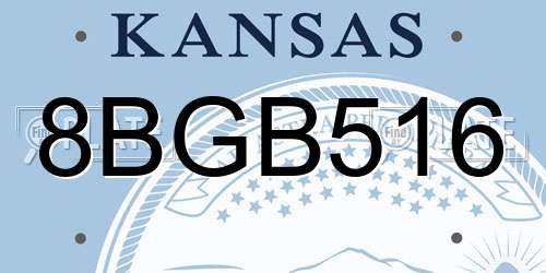 8BGB516 Kansas License Plate