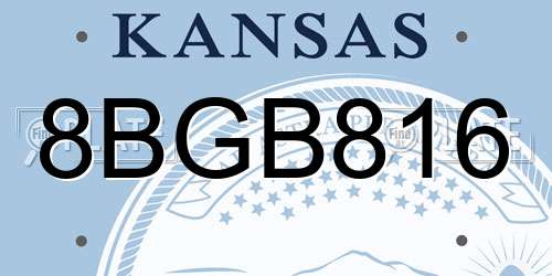 8BGB816 Kansas License Plate