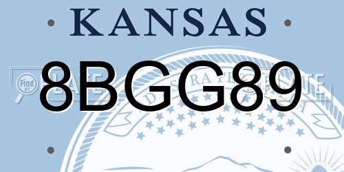 8BGG89 Kansas License Plate