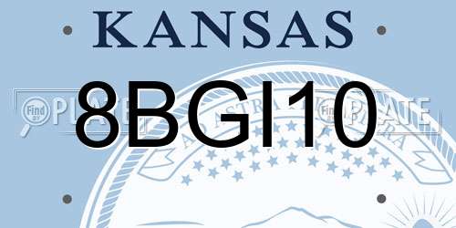 8BGI10 Kansas License Plate