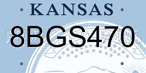 8BGS470 Kansas License Plate