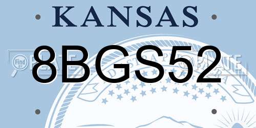 8BGS52 Kansas License Plate