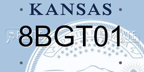 8BGT01 Kansas License Plate