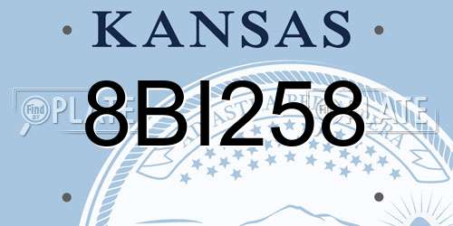 8BI258 Kansas License Plate