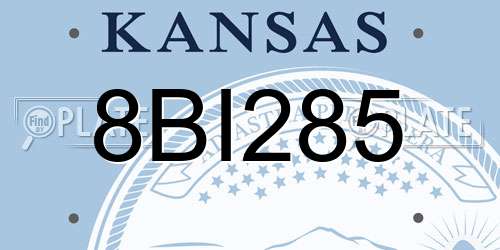 8BI285 Kansas License Plate