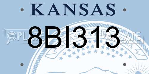 8BI313 Kansas License Plate