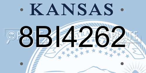 8BI4262 Kansas License Plate