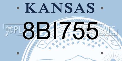 8BI755 Kansas License Plate