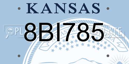 8BI785 Kansas License Plate