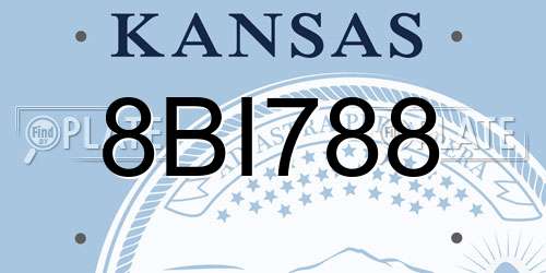 8BI788 Kansas License Plate