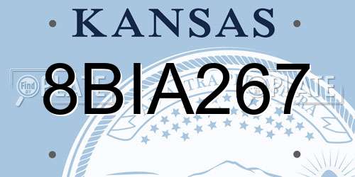 8BIA267 Kansas License Plate