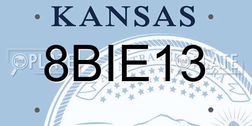 8BIE13 Kansas License Plate