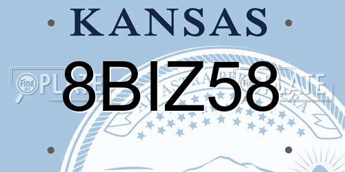 8BIZ58 Kansas License Plate